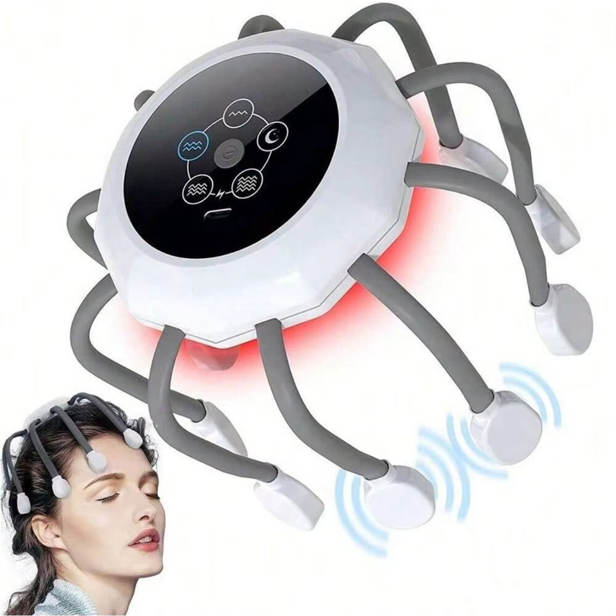 Revitalize Your Mind and Body with the Intelligent Electric Octopus Head Massager - Ultimate Scalp Relaxation & Meridian Therapy Device!