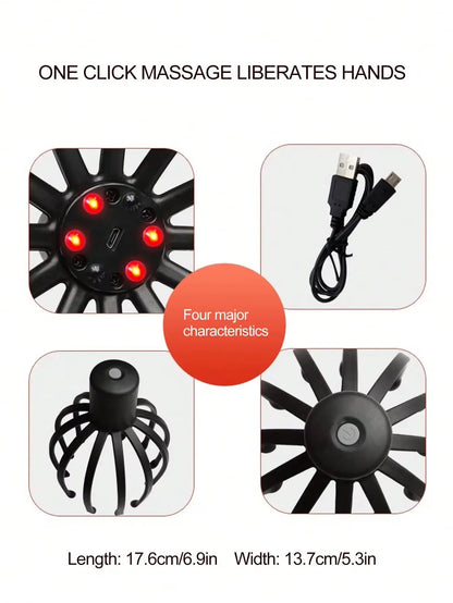 Revitalize Your Mind and Body with the Intelligent Electric Octopus Head Massager - Ultimate Scalp Relaxation & Meridian Therapy Device!